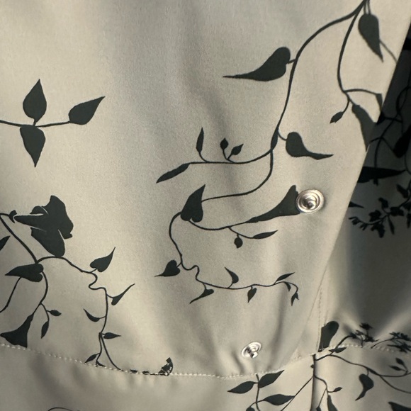 Floral Print Midi Rain Coat in Mint Green - Picture 6 of 11